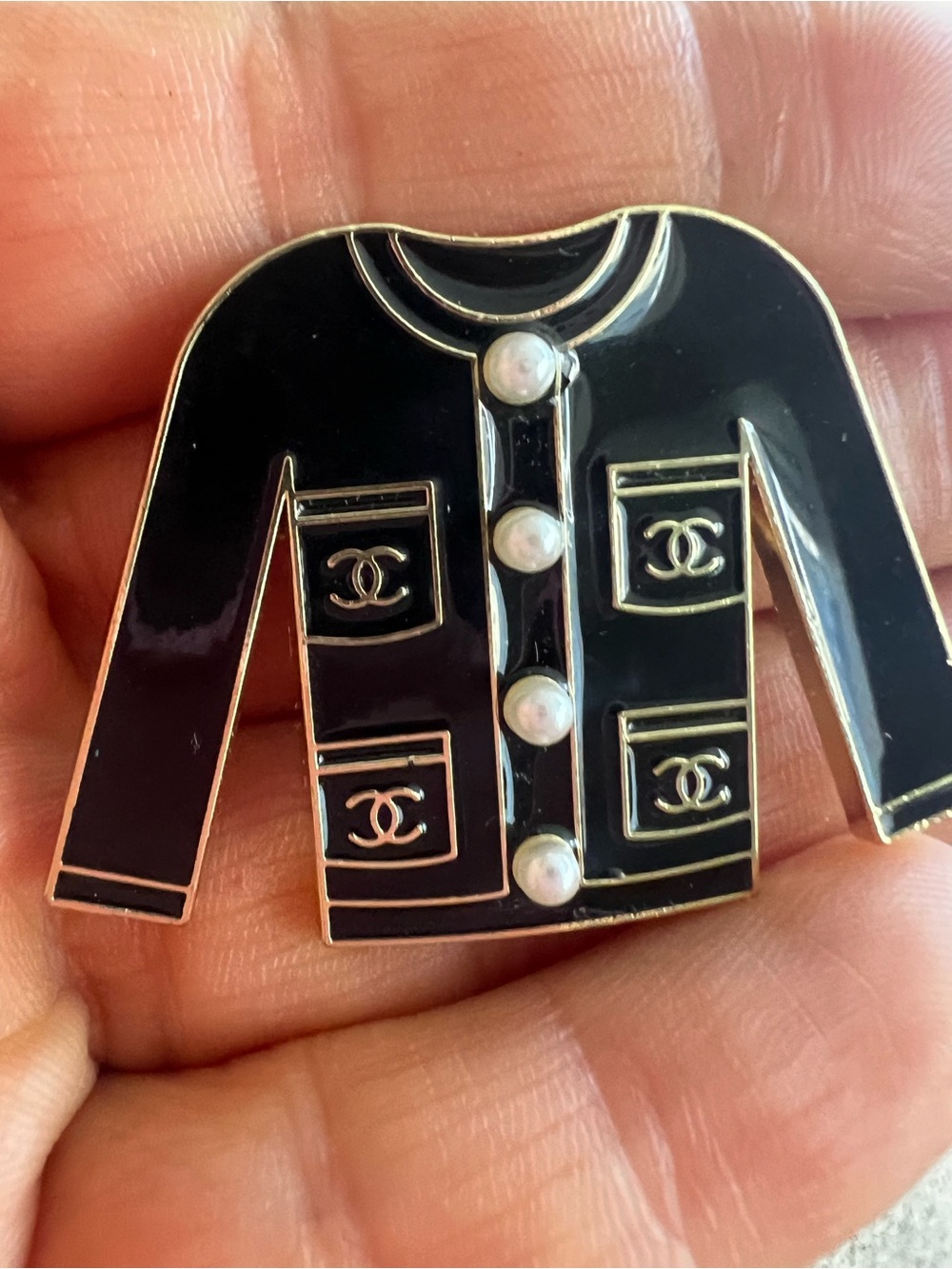 Unbranded Black Jacket Pin - Classic Logo pin brooch